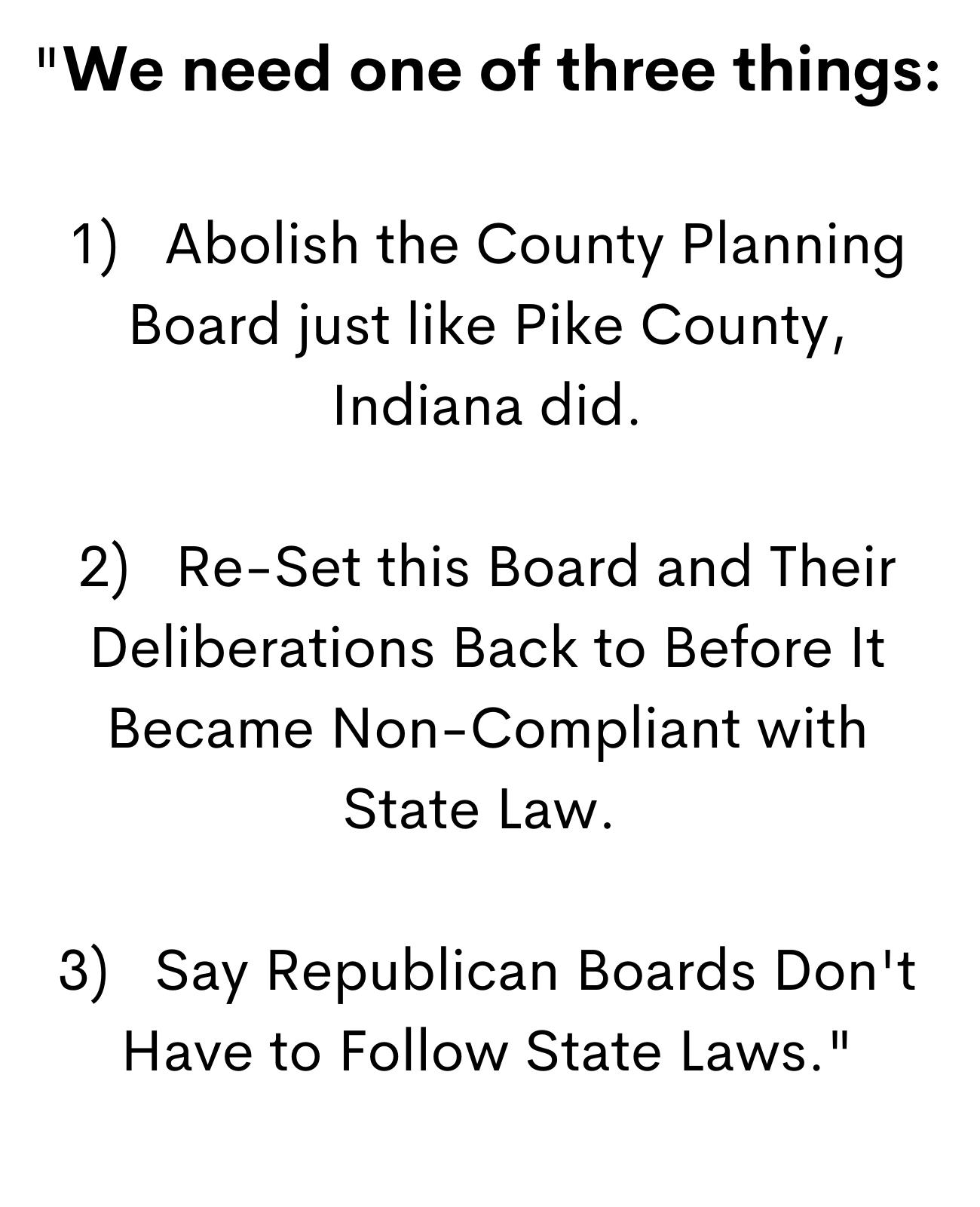 Max Greene was President of the Washington County Indiana BZA, but
              resigned in protest over Unlawful Board Members